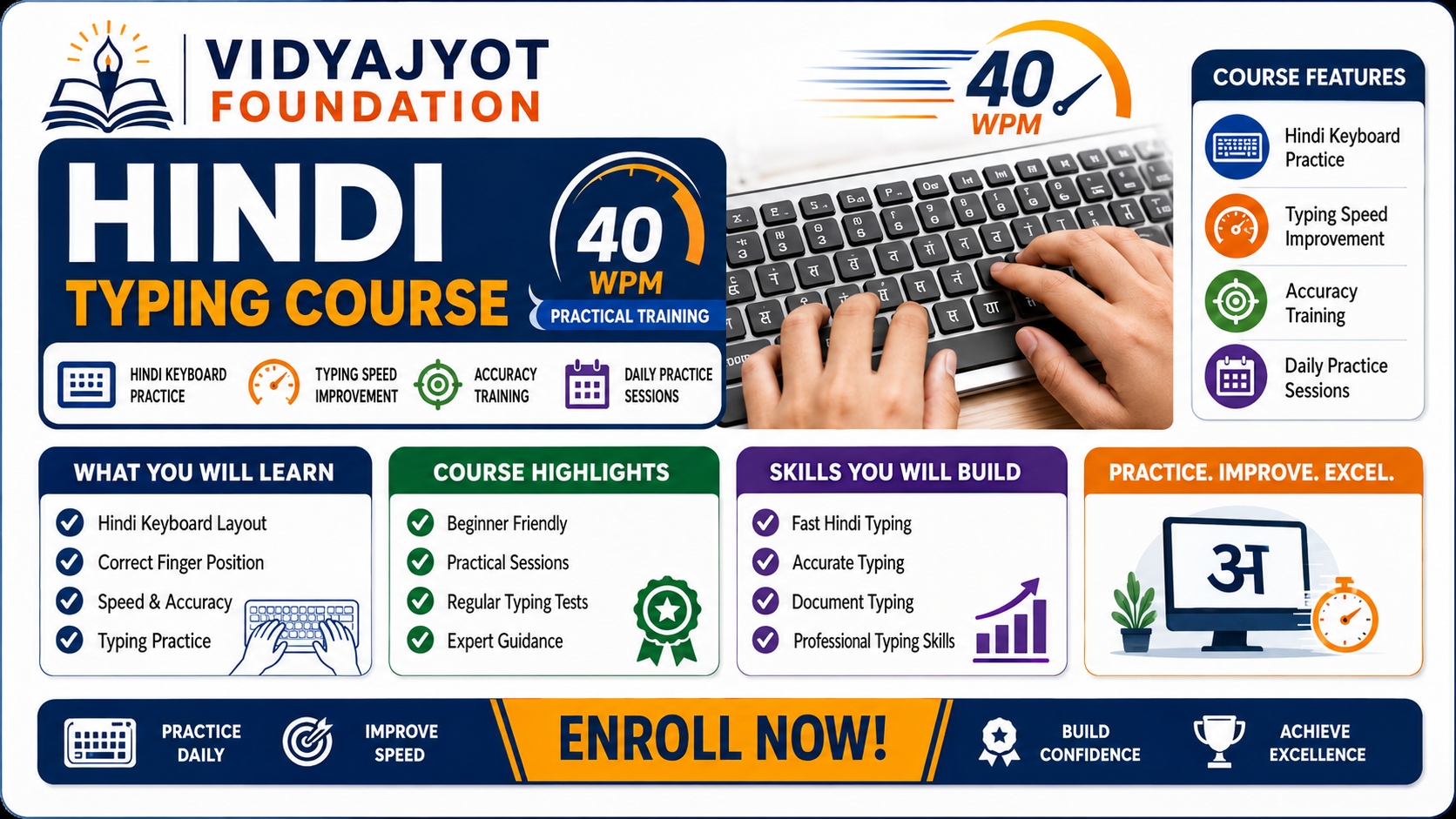 Hindi Typing Course - 40 WPM