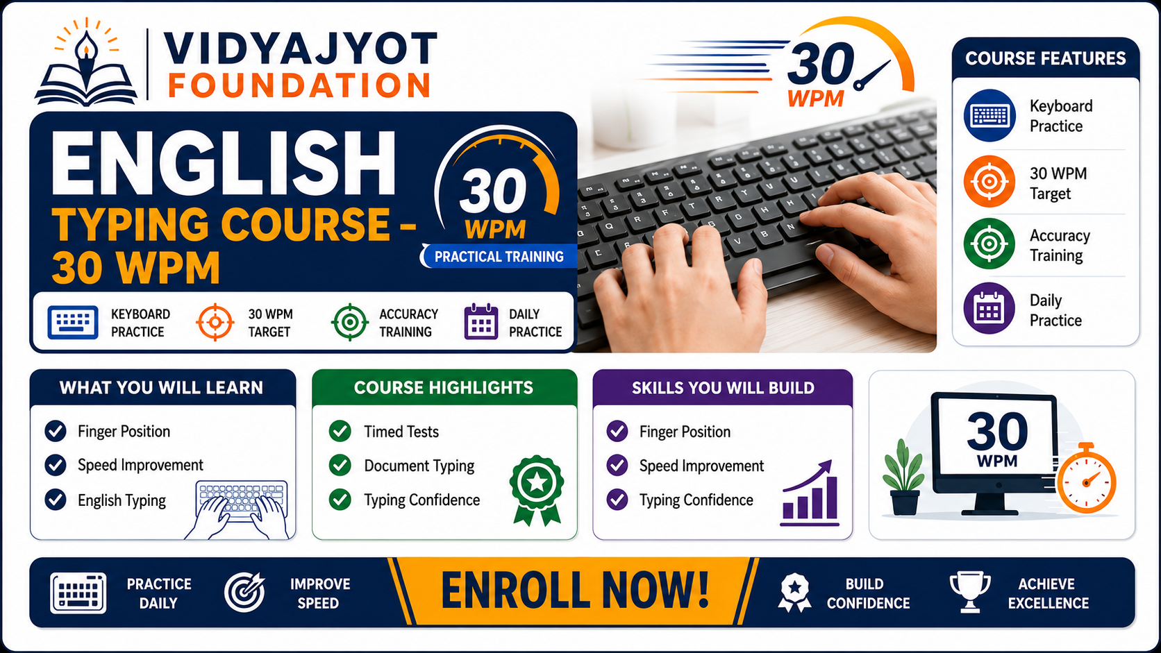English Typing Course - 30 WPM