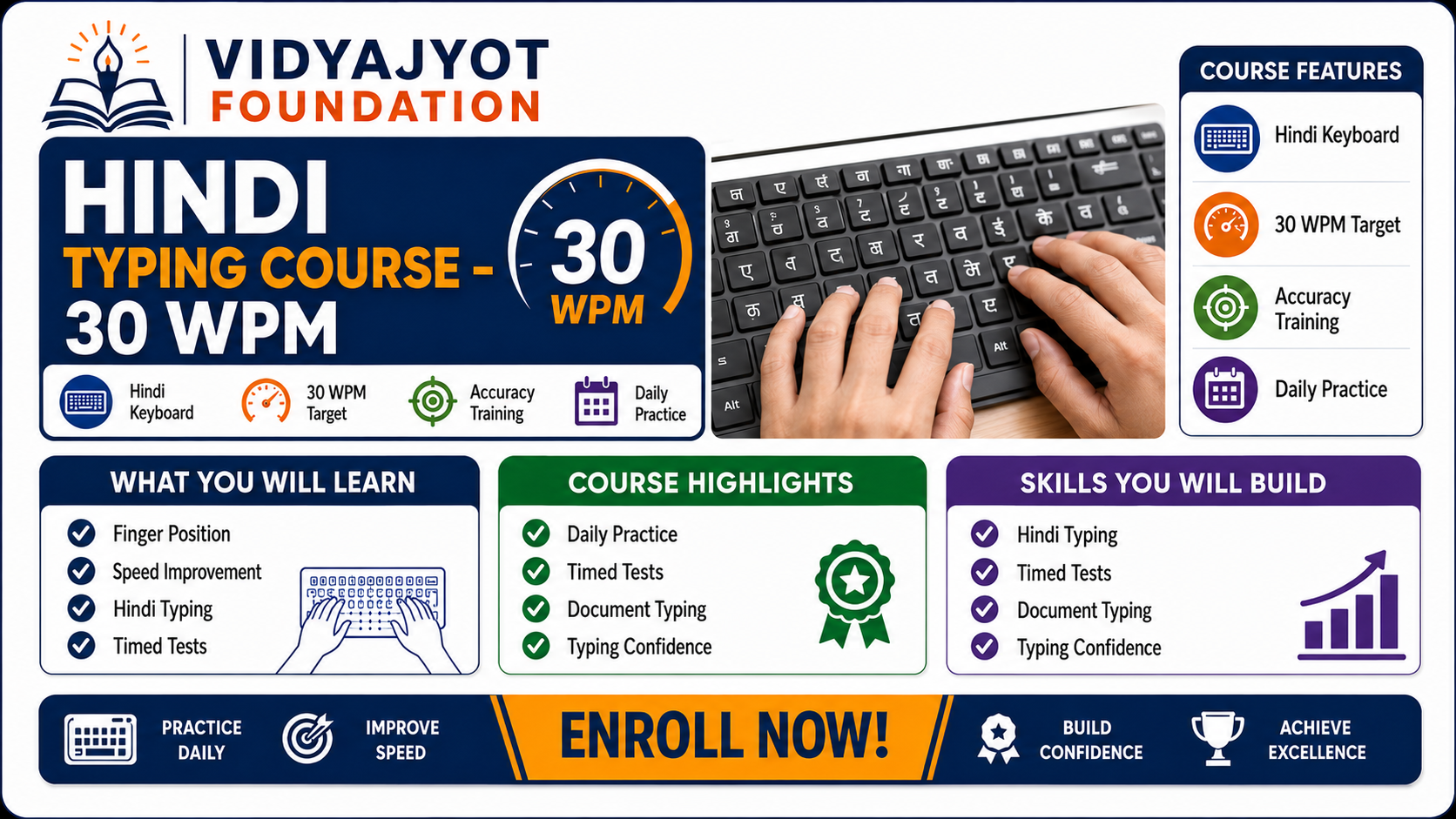 Hindi Typing Course - 30 WPM