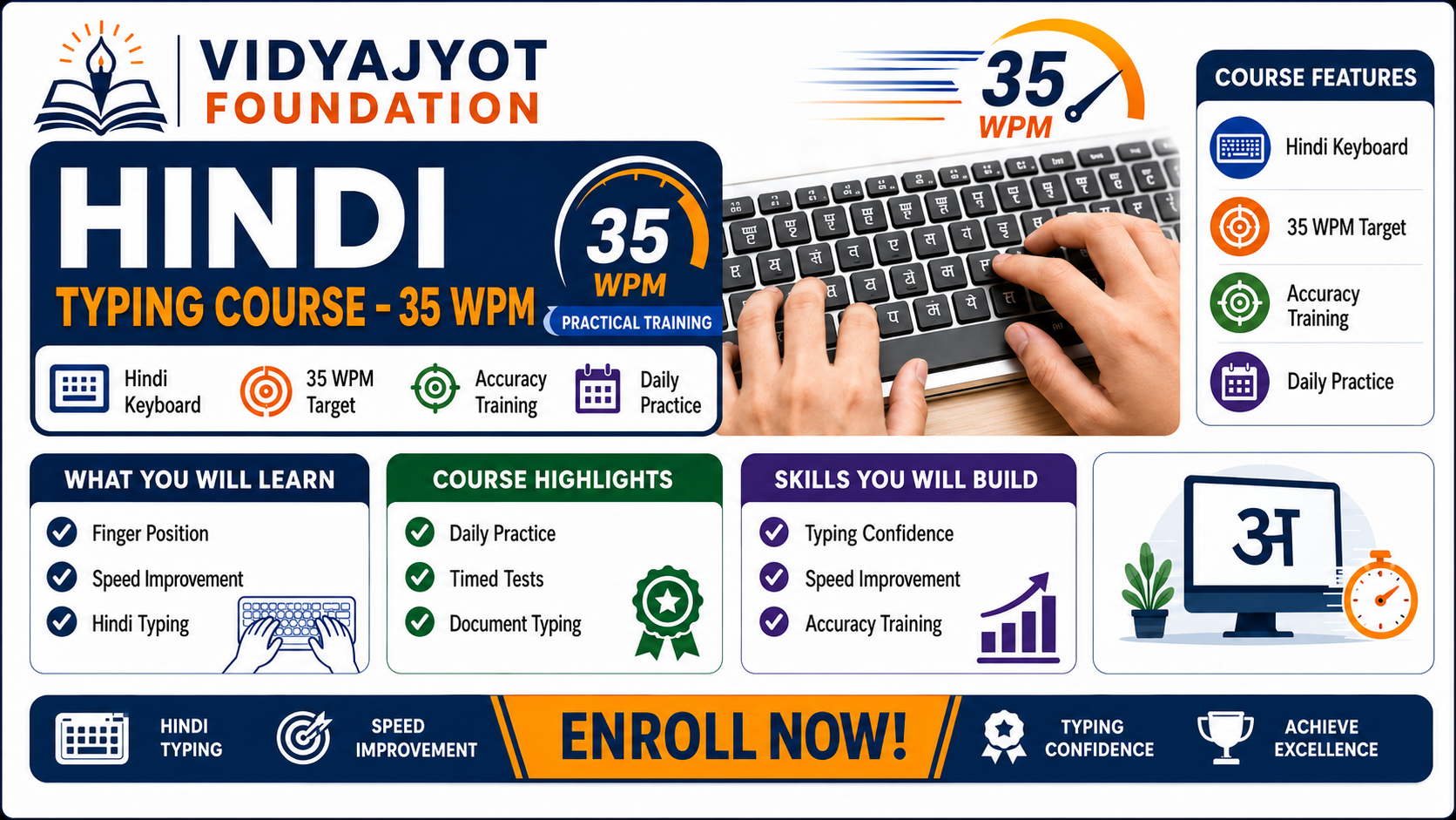 Hindi Typing Course - 35 WPM